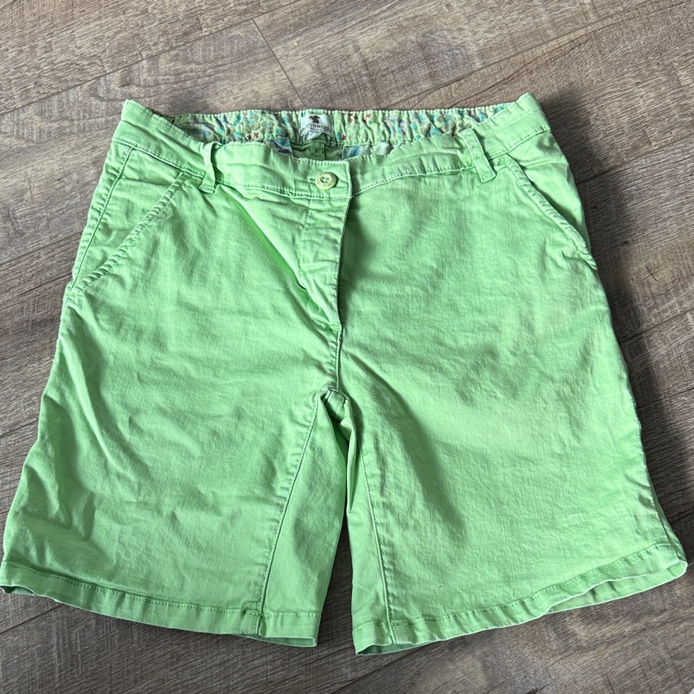 Women’s Mint Green Bermuda Shorts with Button Front
